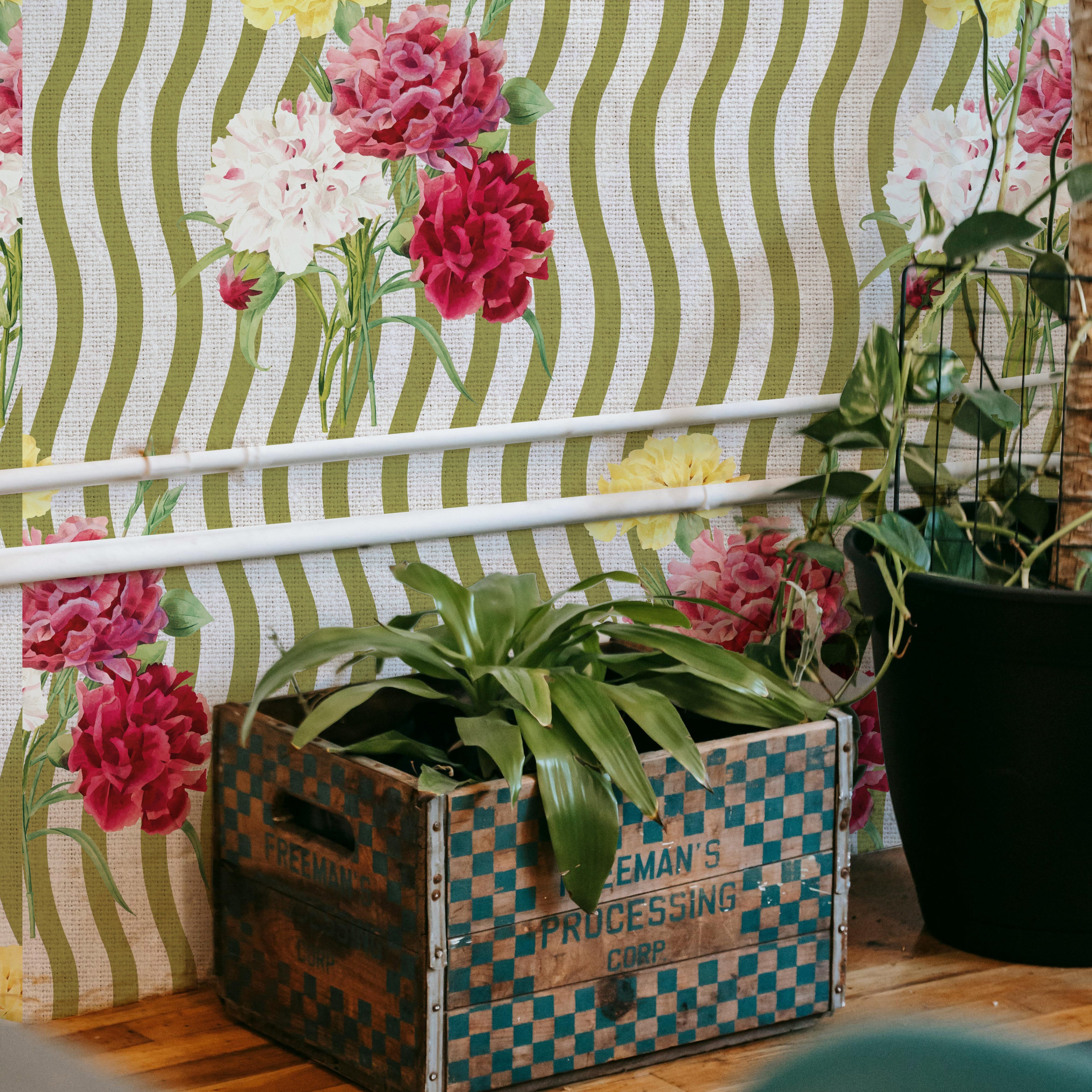 PAPEL MURAL LINE FLOWER