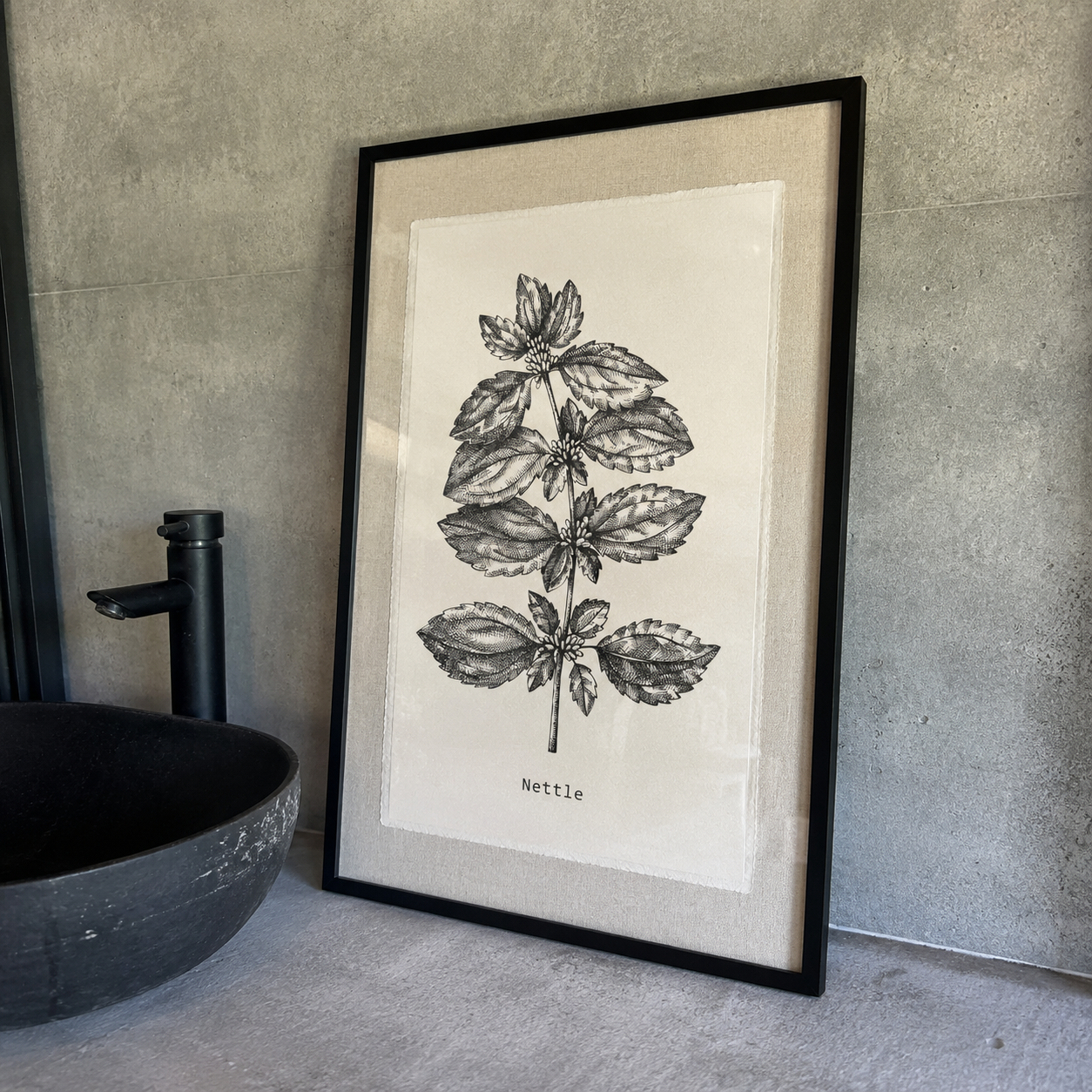 Cuadro Flora tela sobre lino nettle