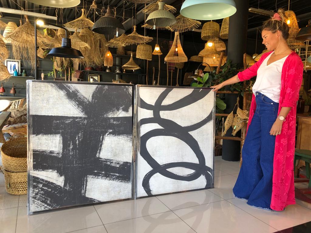 Canvas Conjunto Trazos y Circulos