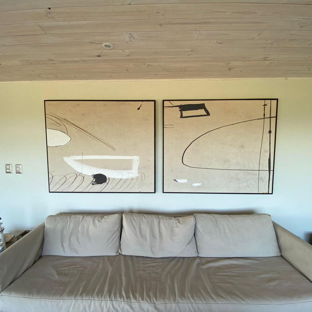 CANVAS CONJUNTO LINEALES BEIGE