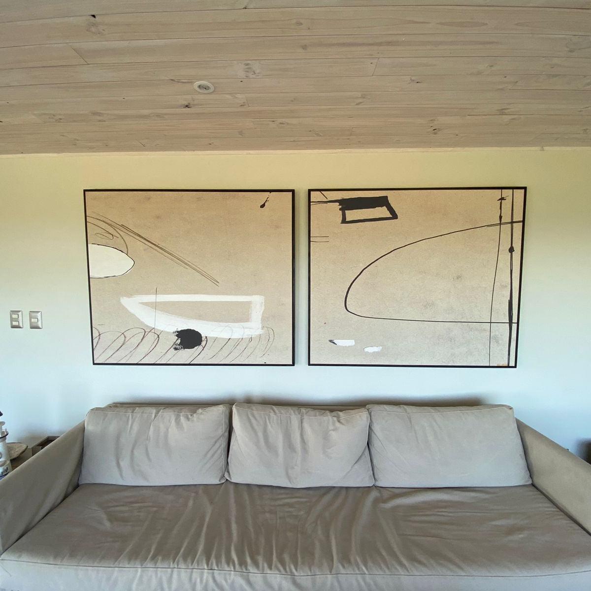 CANVAS CONJUNTO LINEALES BEIGE