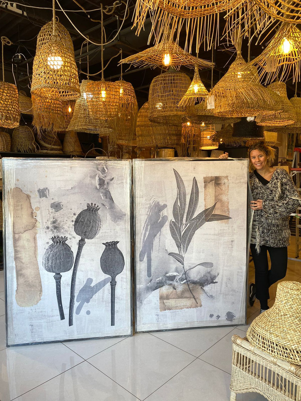 CANVAS CONJUNTO FLORES VINTAGE
